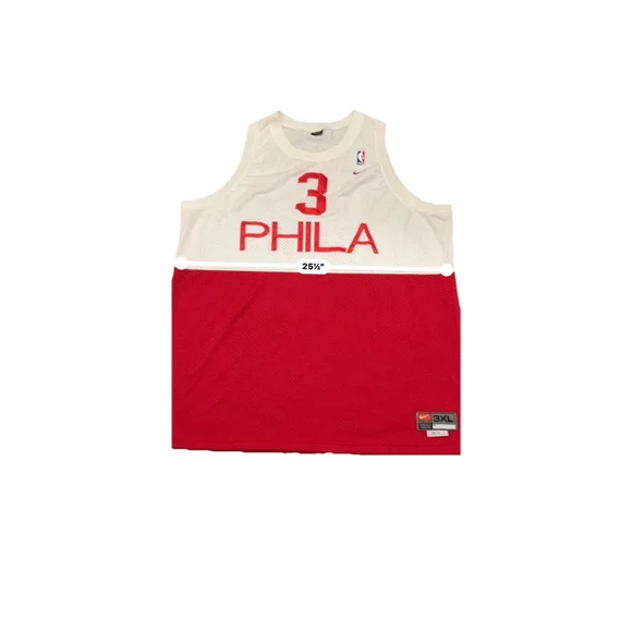 Nike Allen Iverson 76ers PHILA Jersey Mens 3XL Red White NBA Basketball - Picture 6 of 14